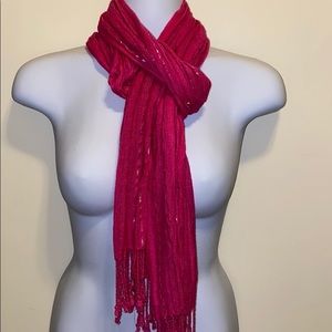 Pink scarf w silver accents